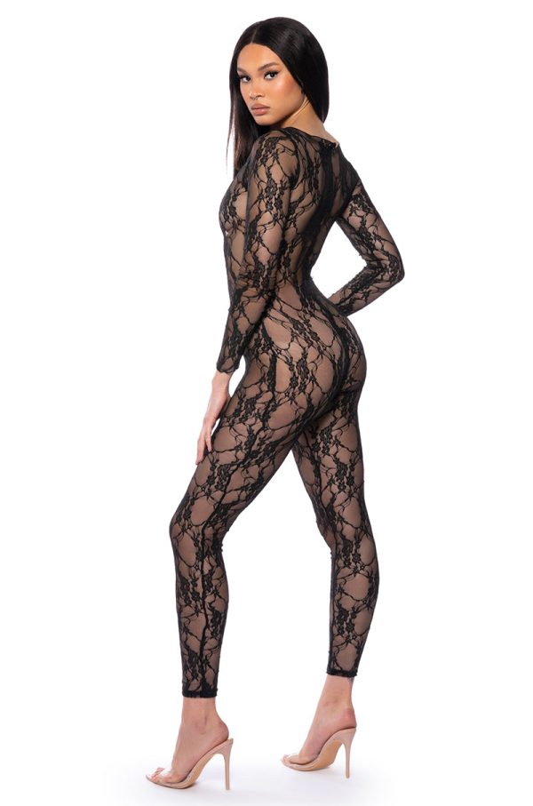 THE WINNER ALL OVER LACE JUMPSUIT Cheap