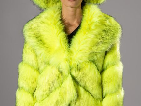 ACID MUSHROOM FAUX FUR JACKET For Sale