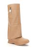 TRIPLE SEC FOLD OVER FLAT BOOT IN NUDE Sale