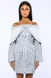 TIED UP IN LOVE CORSET LONG SLEEVE SWEATSHIRT DRESS on Sale