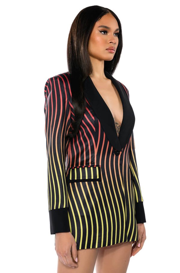 SUNSET ROAD STRIPE BLAZER Hot on Sale