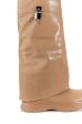 TRIPLE SEC FOLD OVER FLAT BOOT IN NUDE Sale