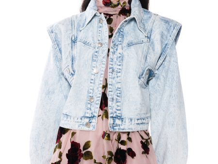 TIME AFTER TIME SHARP SHOULDER DENIM JACKET Supply