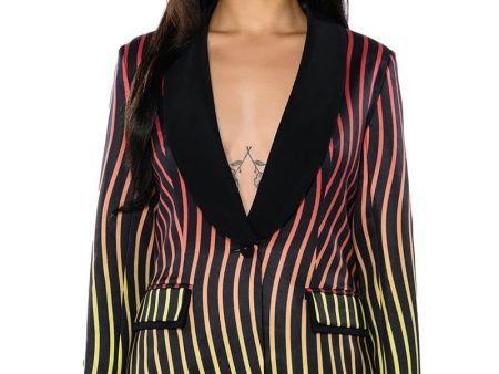 SUNSET ROAD STRIPE BLAZER Hot on Sale