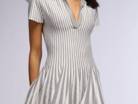 ALINA PLEATED KNIT FIT AND FLARE MINI DRESS Fashion