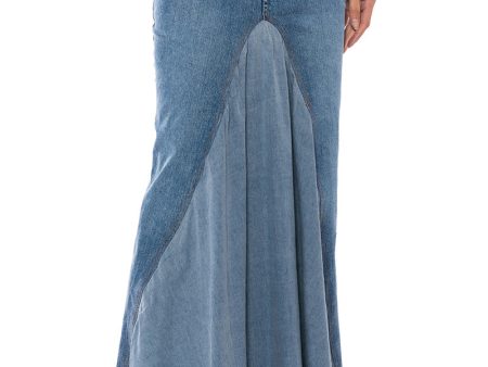 ADDED FLARE FRONT PLEAT MAXI SKIRT Fashion