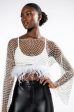 WANT MORE RHINESTONE TOP WITH FEATHER DETAILS Fashion