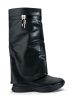 TRIPLE SEC FOLD OVER FLAT BOOT IN BLACK Online Sale