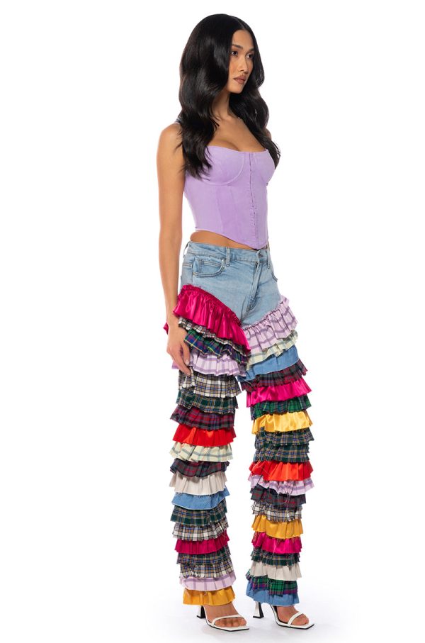 TIME TO DANCE RUFFLE FASHION JEANS Online