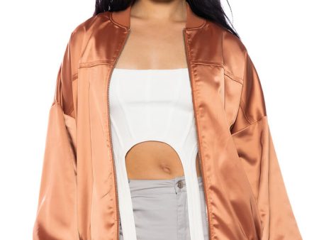 SUNSET DESERT SATIN OVERSIZED BOMBER Supply