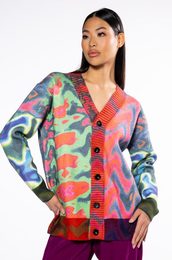 WAVY BABY COLORFUL SWEATER CARDIGAN Supply