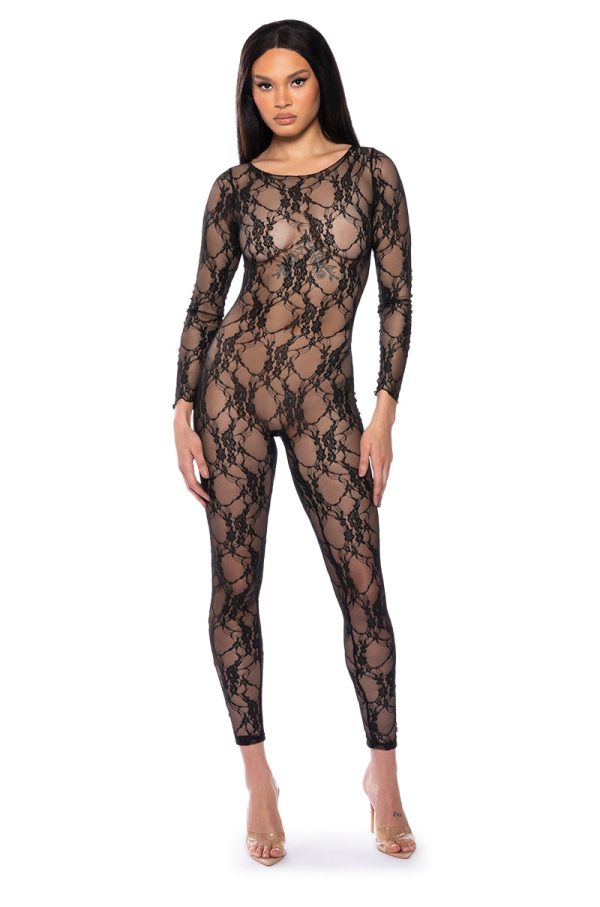 THE WINNER ALL OVER LACE JUMPSUIT Cheap