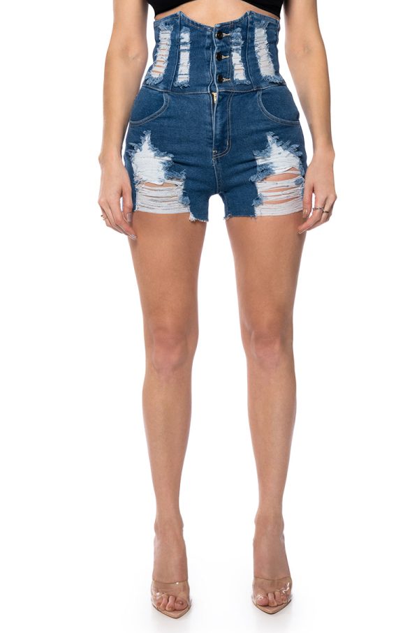 TIFFANY UNDER BUST DENIM SHORT Online Hot Sale