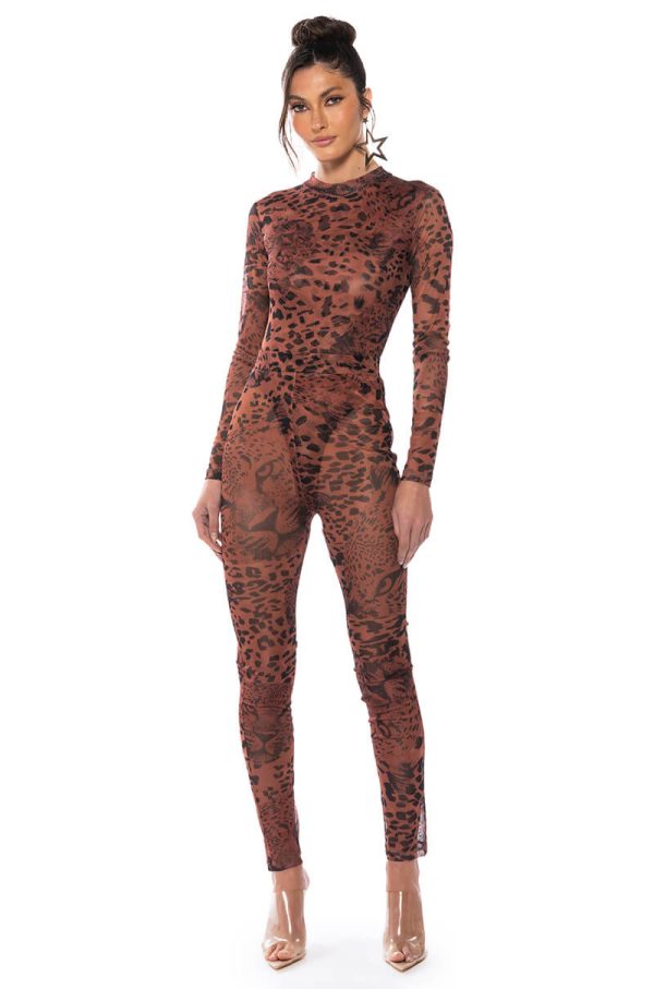 WILD CHEETAH PRINT LONGSLEEVE BODYSUIT Supply