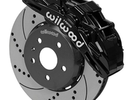 Wilwood SX6R Front Brake Kit 14in SRP Slotted Drilled Black 16-19 Chevy Camaro SS For Sale