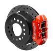 Wilwood Small Ford 11 in. Forged Dynapro Low-Profile Rear Parking Brake Kit (Red, Drilled & Slotted) Online now