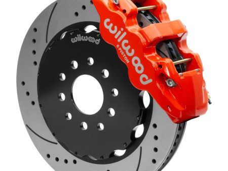 Wilwood AERO6 Front Big Brake Kit 14.00in Drilled Red Rotor - 97-13 Chevrolet Corvette C5 C6 Z06 on Sale