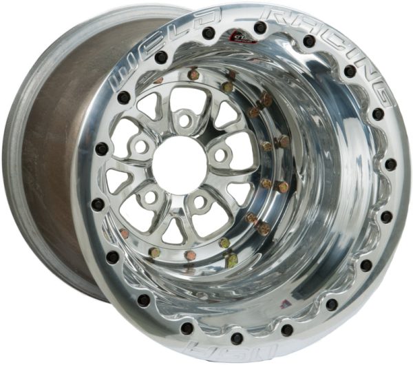 Weld V-Series 16x16   5x5 BP   5in. BS Polished Wheel - Polished Double Beadlock Online Sale