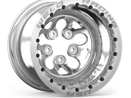 Weld Alpha-1 15x12   5x4.5 BP   4in. BS Polished Wheel - Black Double Beadlock MT For Cheap